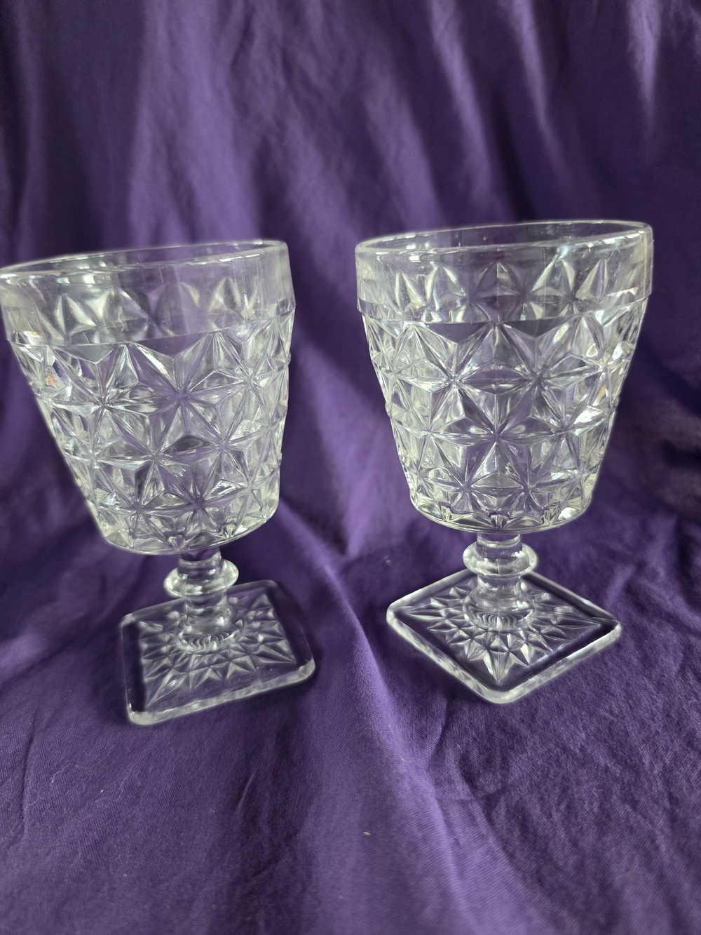 Imperial Glass Mount Vernon Pressed Glass Goblets - (Set of 2)